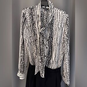 Armani Exchange black and white blouse